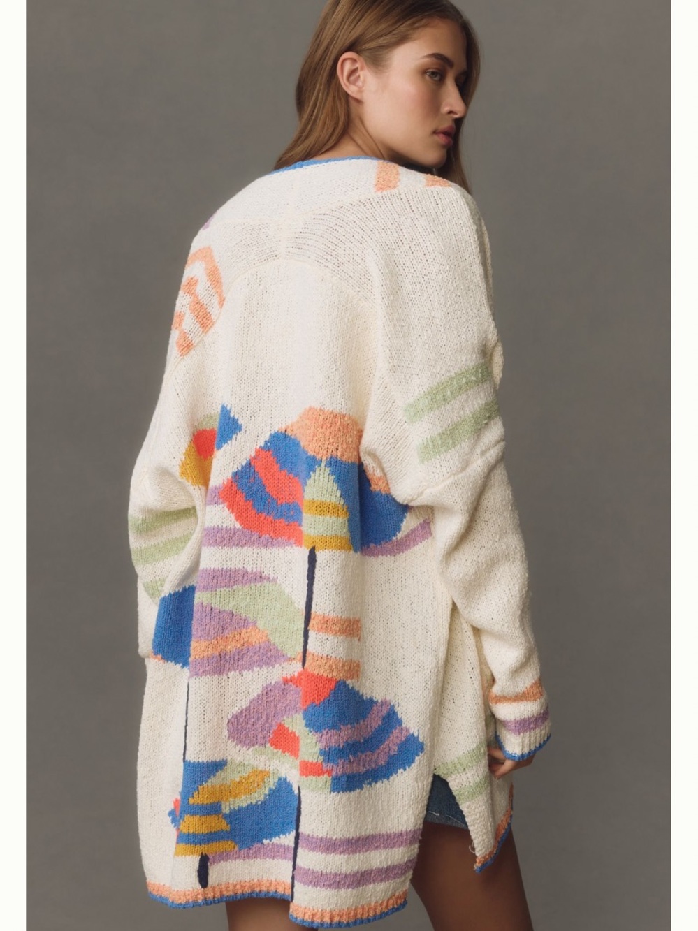 NWT Anthropologie Maeve Umbrella Open Front Oversized Cardigan Sweater size M/L